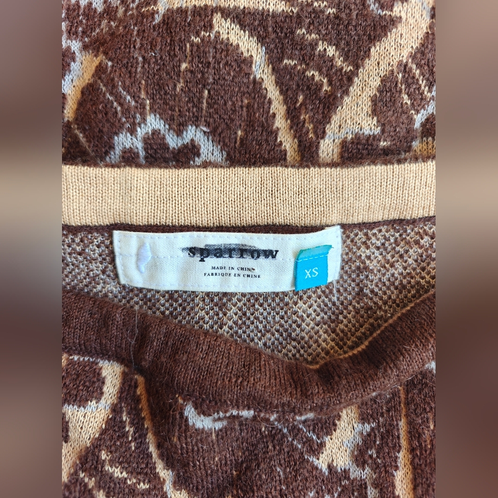 Sparrow Anthropologie Women’s Skirt XS Brown Abstract Straight Cozy EUC - Picture 5 of 7